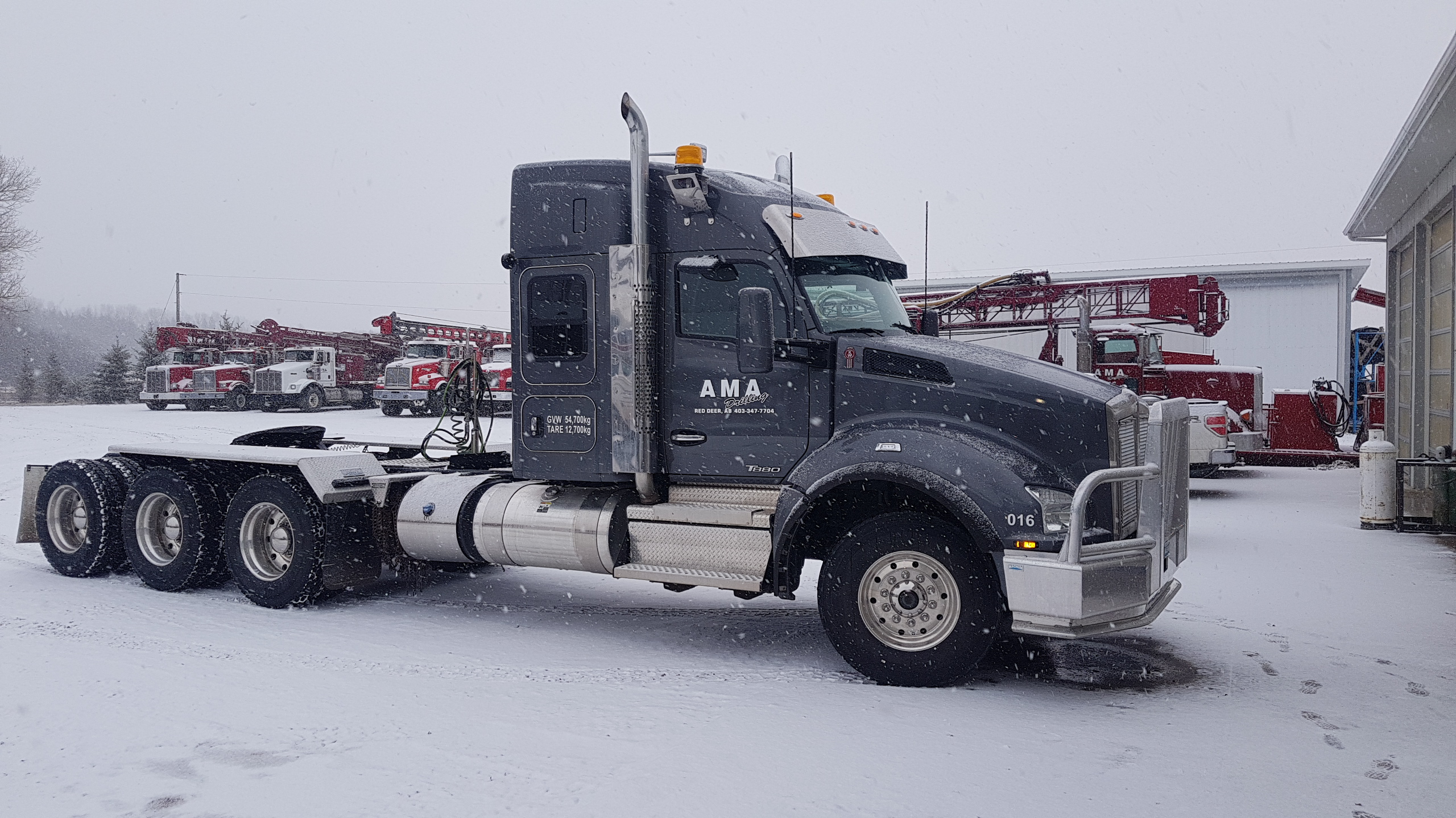 Blue semi truck