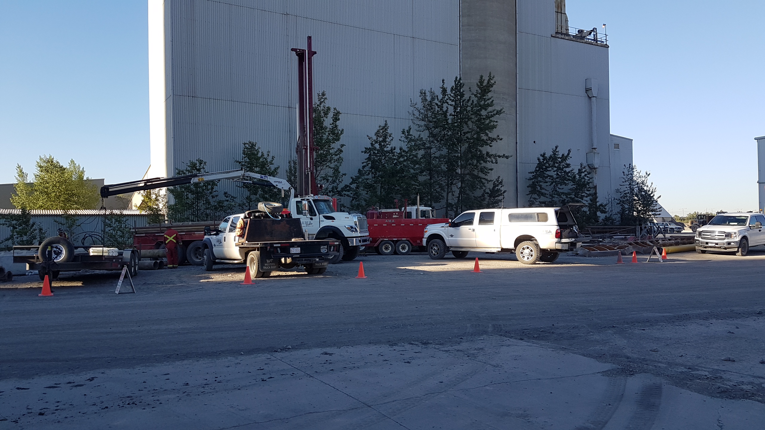 Construction vehicles at site