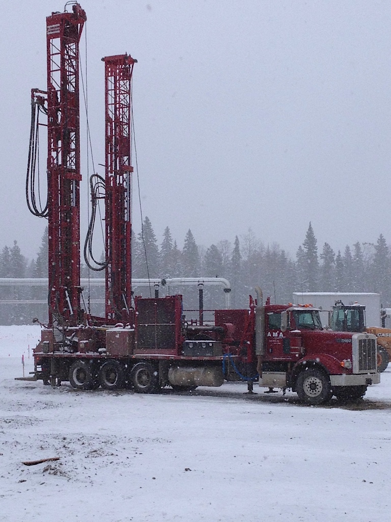 Drilling in snow
